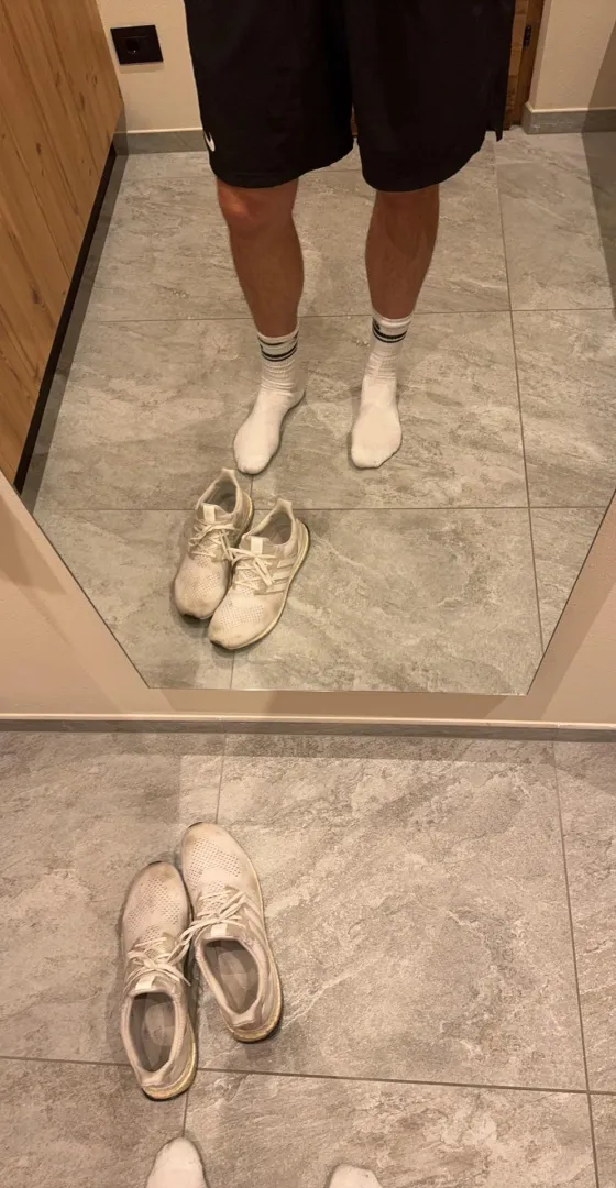 After workout socks and sneakers
