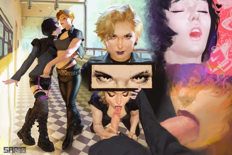 Art school students having fun [OC]