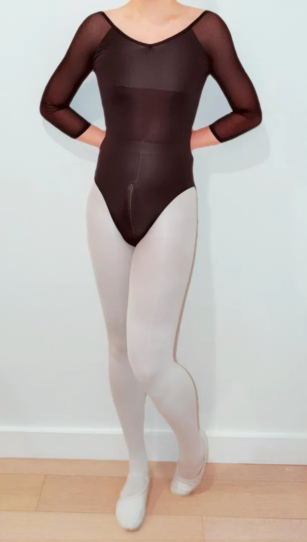 black leotard + white tights