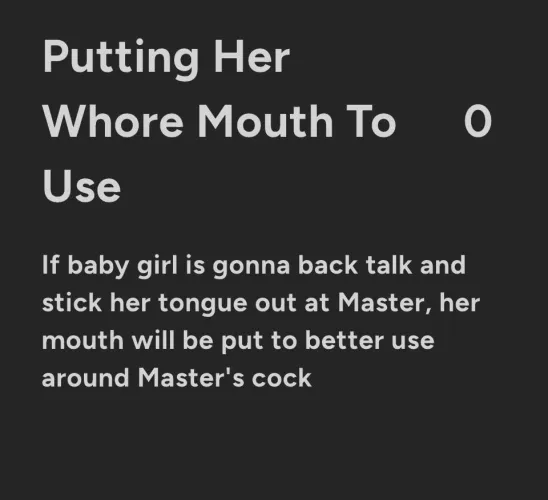 First punishment in the obedience app between my master and me