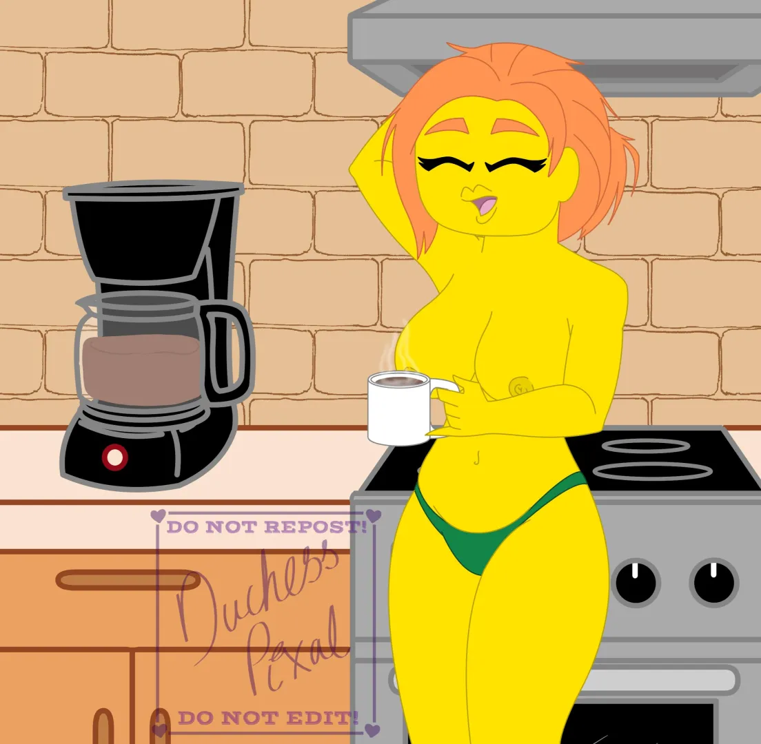 Personal art - Koko's mornings when Lloyd isn't home