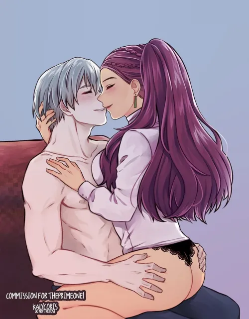 Petra Straddling on Ashe's Lap [Fire Emblem]