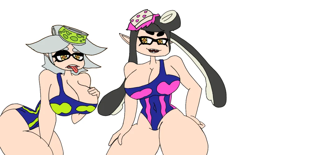 [Squid sisters] you asked I do. Here is Marie the second of the three in the first set. Who will be the left one? And do you want a second set? If so Who should be the center?