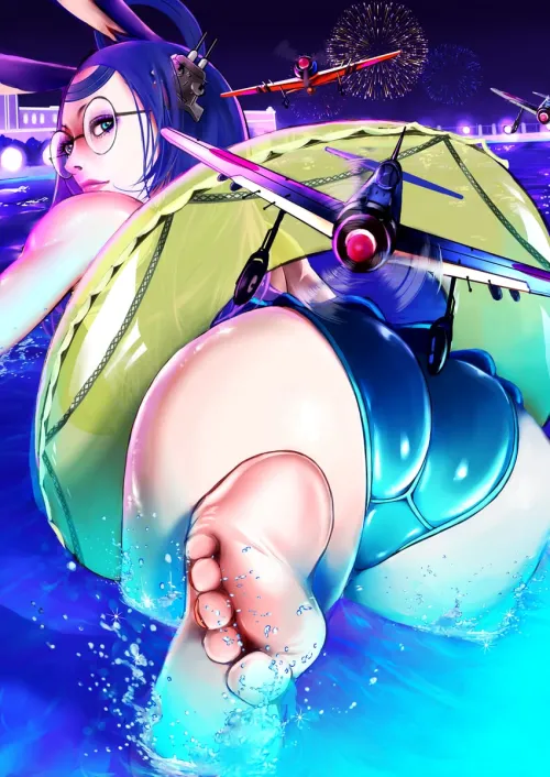 Swimsuit Souryuu in the Night Pool [Azur Lane]