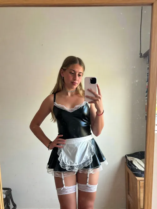 um… i put on this cute maid outfit today and now i feel so exposed… i’m really nervous posting this