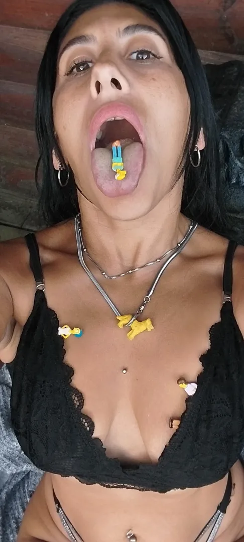 Very hungry and angry, come here, I'll shrink you and you'll be my delicious little meal, straight to my tummy!