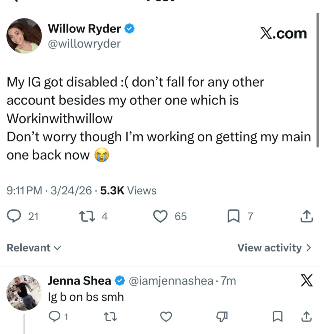 Willow lost her main insta. Follow Workinwithwillow for updates until she gets her main one back