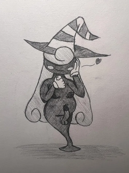 A Sketch of Vivian Looking at her Phone