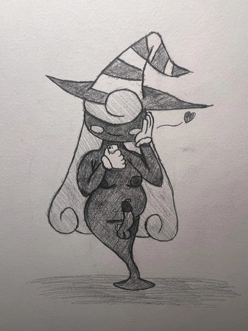 A Sketch of Vivian Looking at her Phone