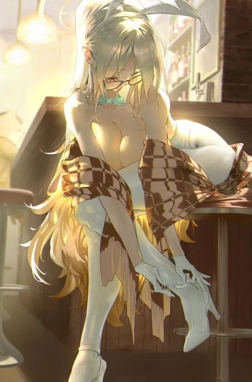 Akane taking off her high heels (phoebe/fibi) [Blue Archive]