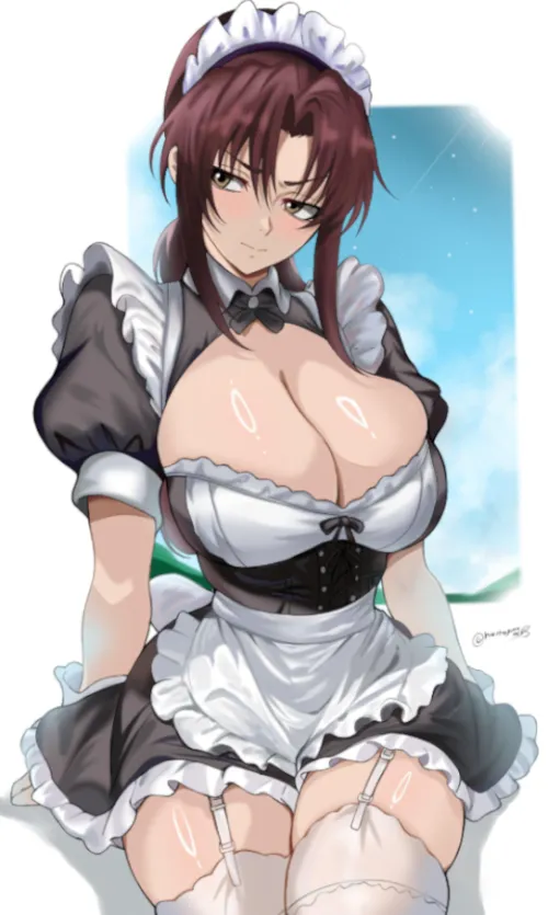 Busty maid Revy is here to serve [Black Lagoon] (HarutoYumaArts)