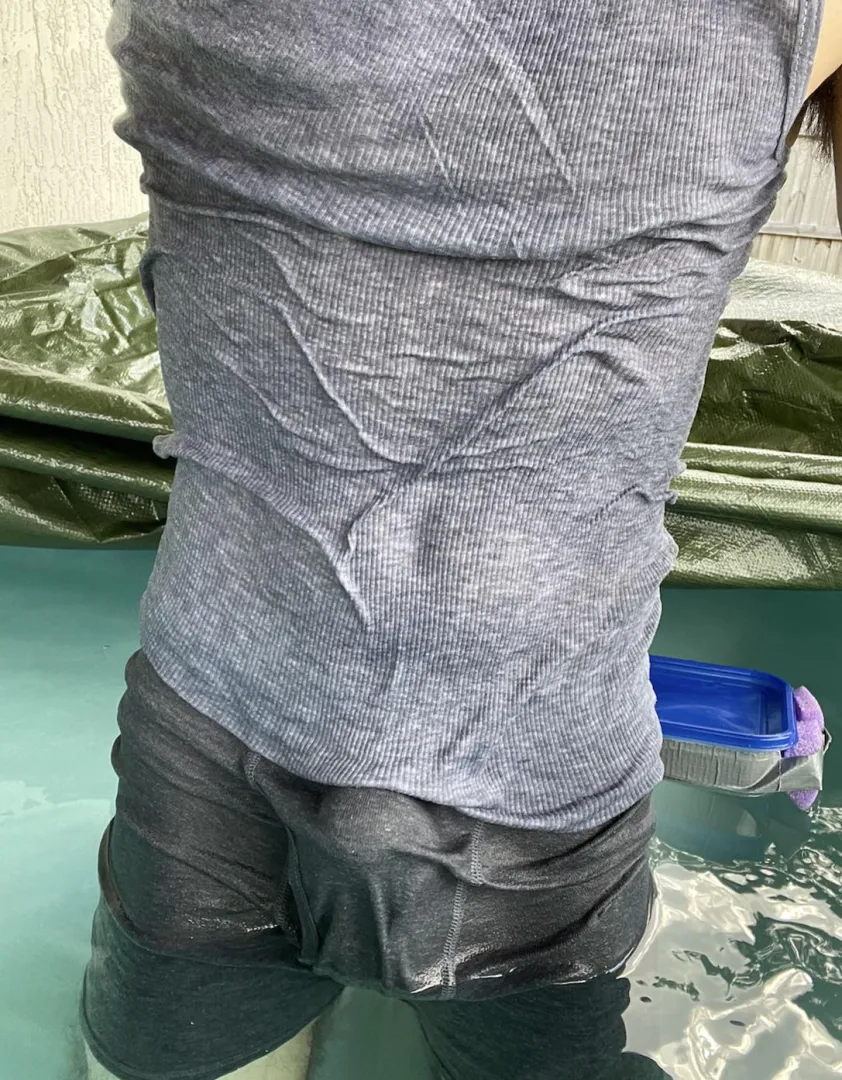 Fell in wile uncovering the pool