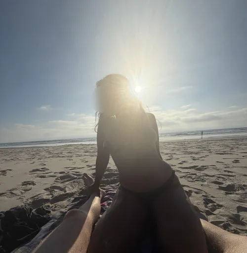 First nude beach experience. Was so nervous. Taking bottoms off next time.