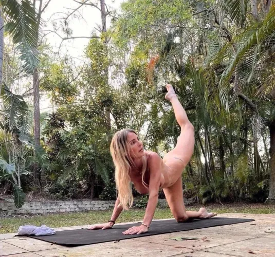 I love to start the day with naked yoga
