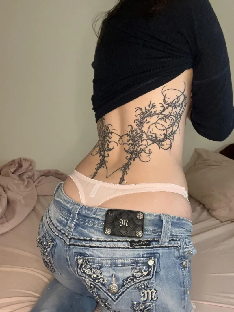 Low rise jeans always ride down and expose me lol