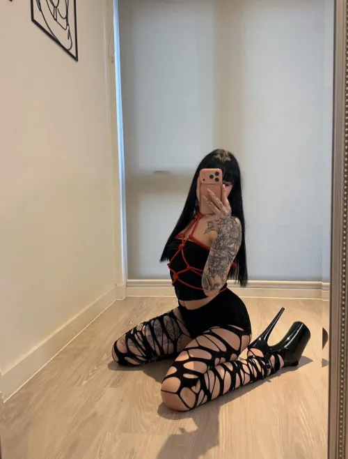 pressing my cold heel against your hard cock >>>