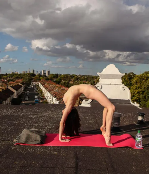 Samantha's roof yoga...