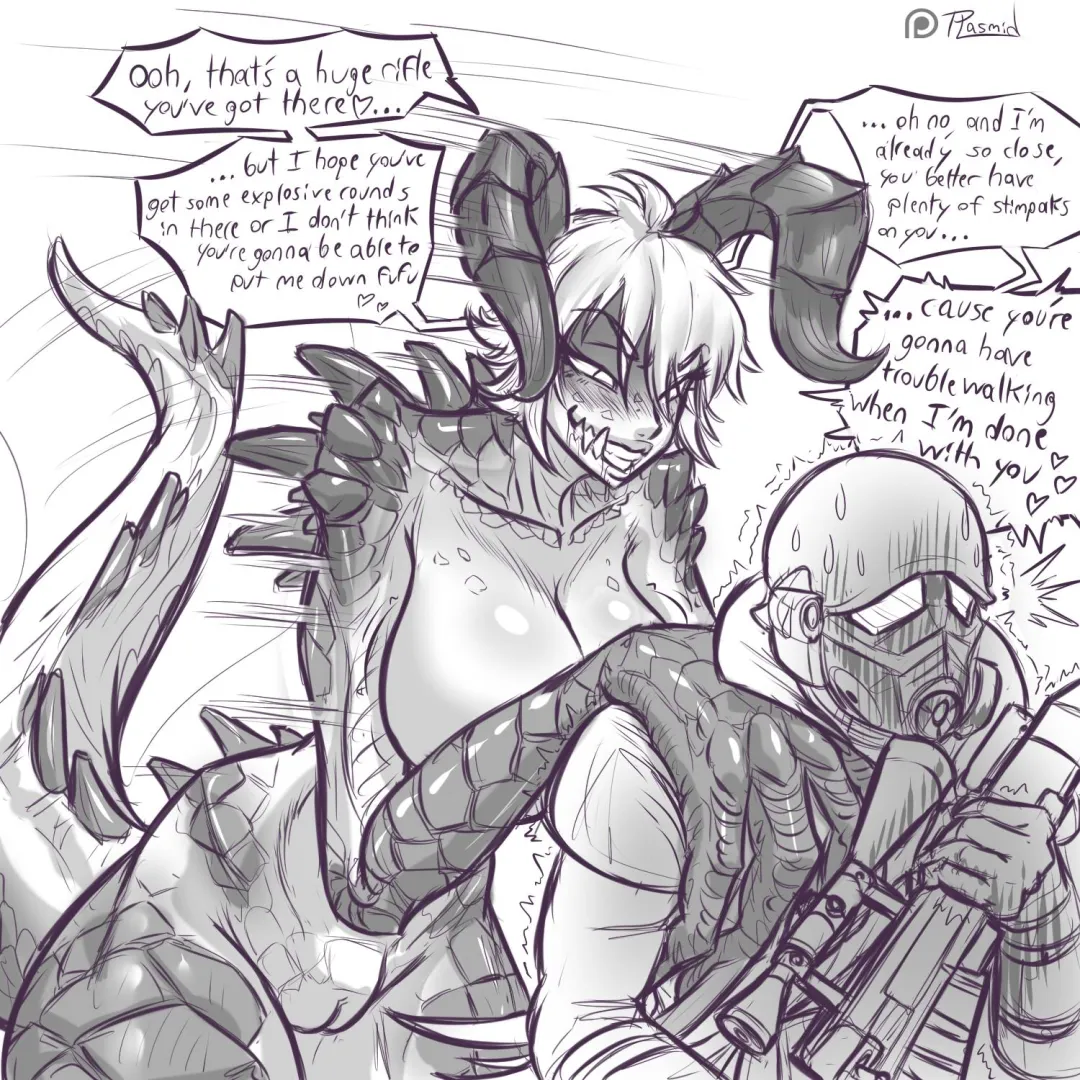 The true danger of Deathclaws [FM] (art by PlasmidHentai)