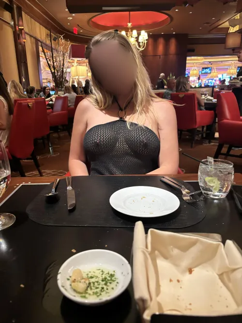 The waiter caught me without a bra. So did everyone else!