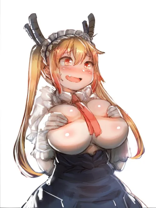 Tohru hiding her nipples - by bow (bhp)