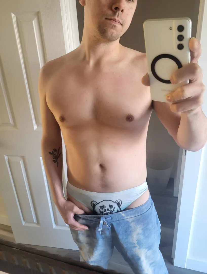 Bikini lounging even if there's still snow outside