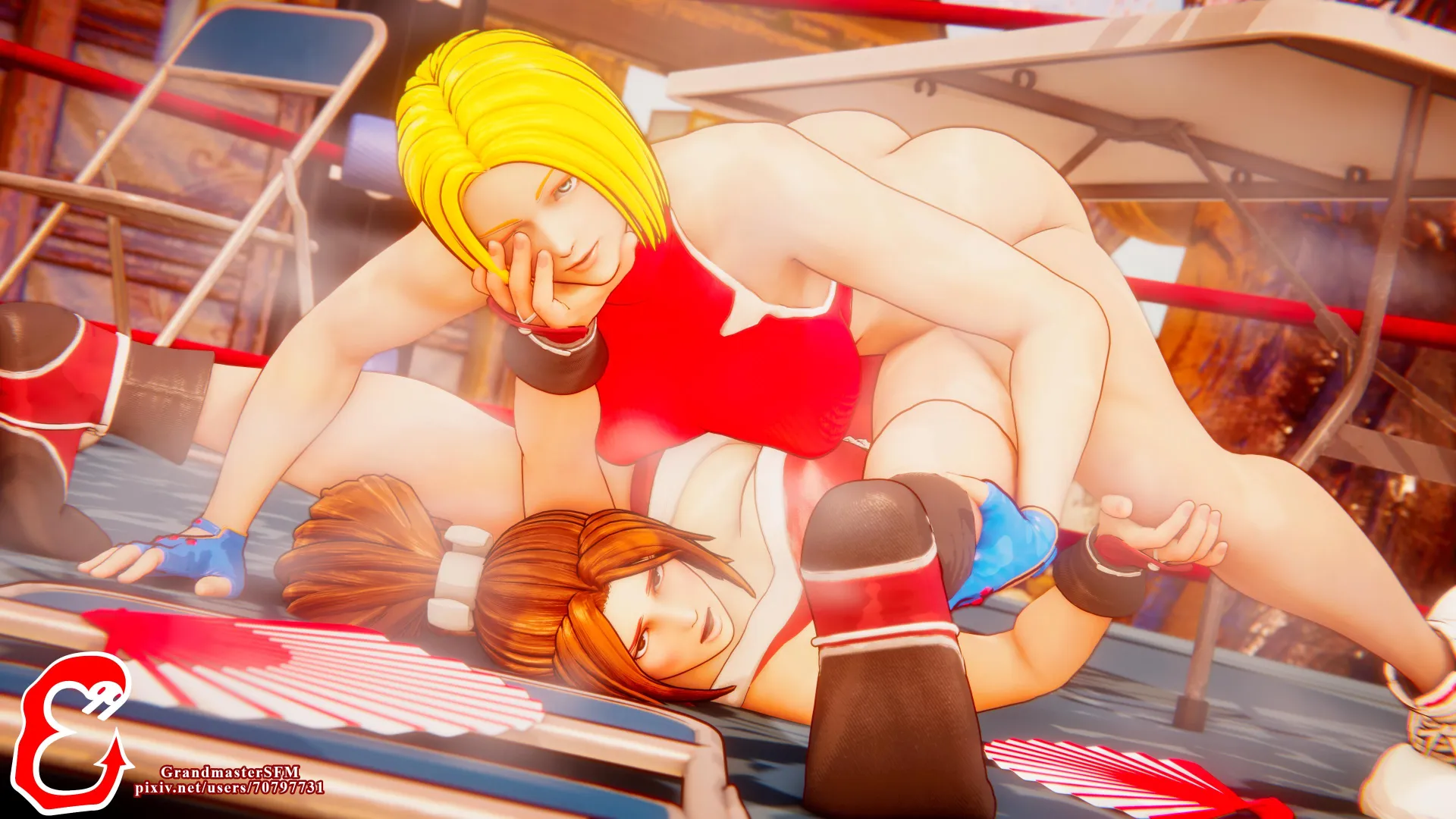 Blue Mary pins down Mai into submission (GrandmasterSFM)