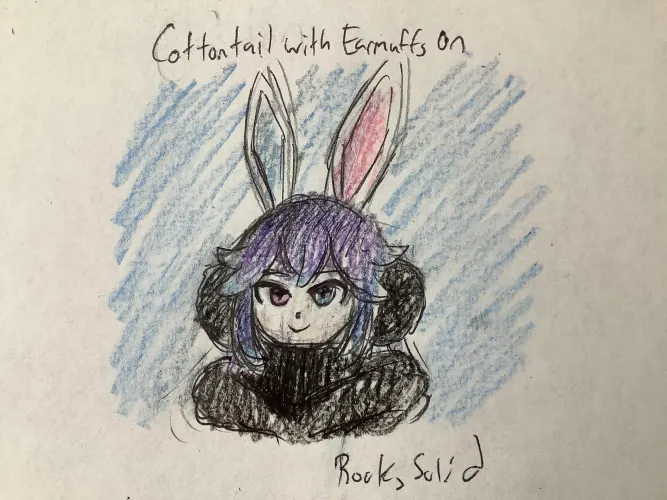 Cottontail with Earmuffs On