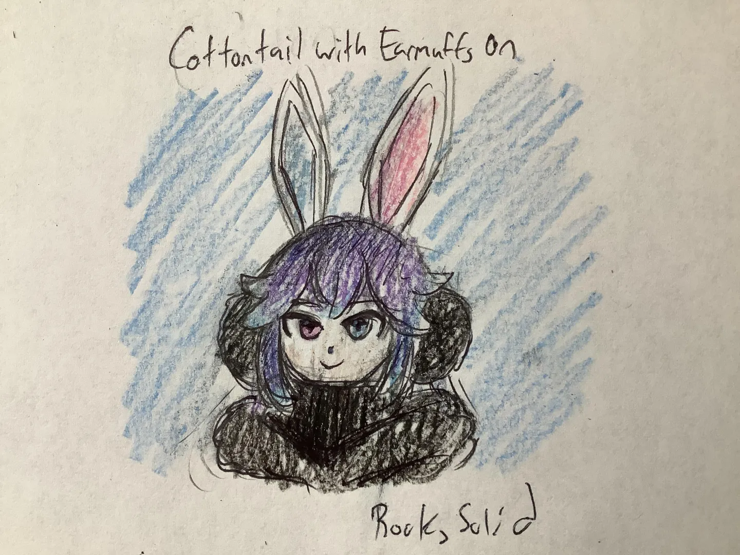 Cottontail with Earmuffs On