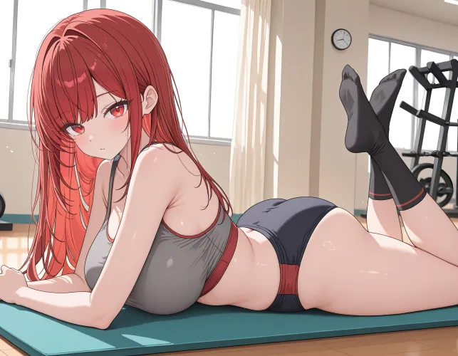 Exercising with Rapi (Nikke)