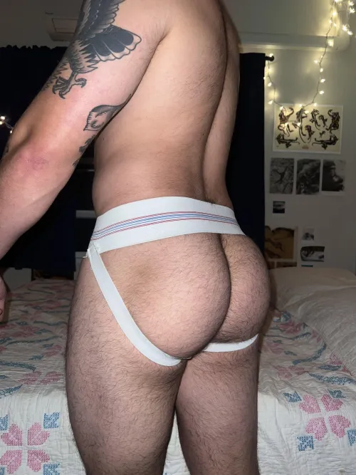 Hairy ass w/ jockstrap