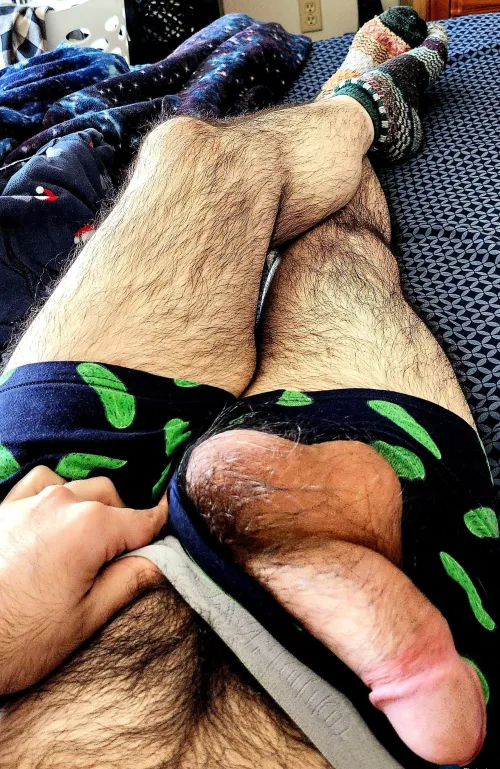 Hairy daddy legs and cock