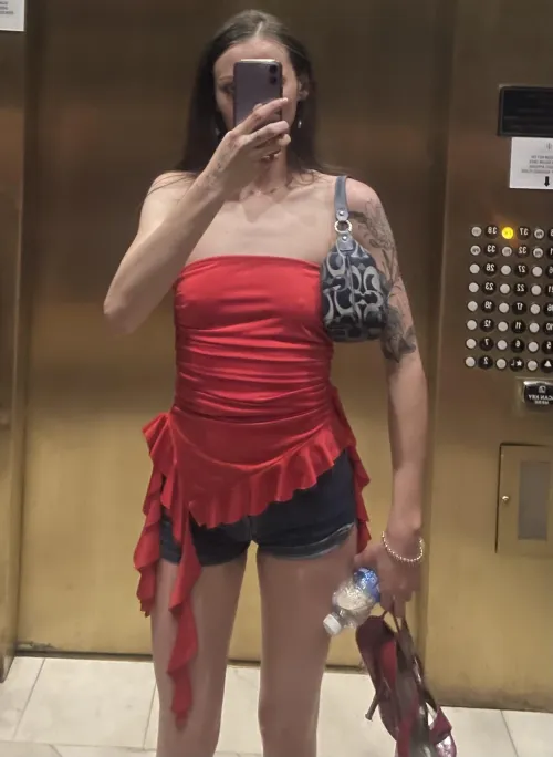 My club outfit, the heels didn’t make it