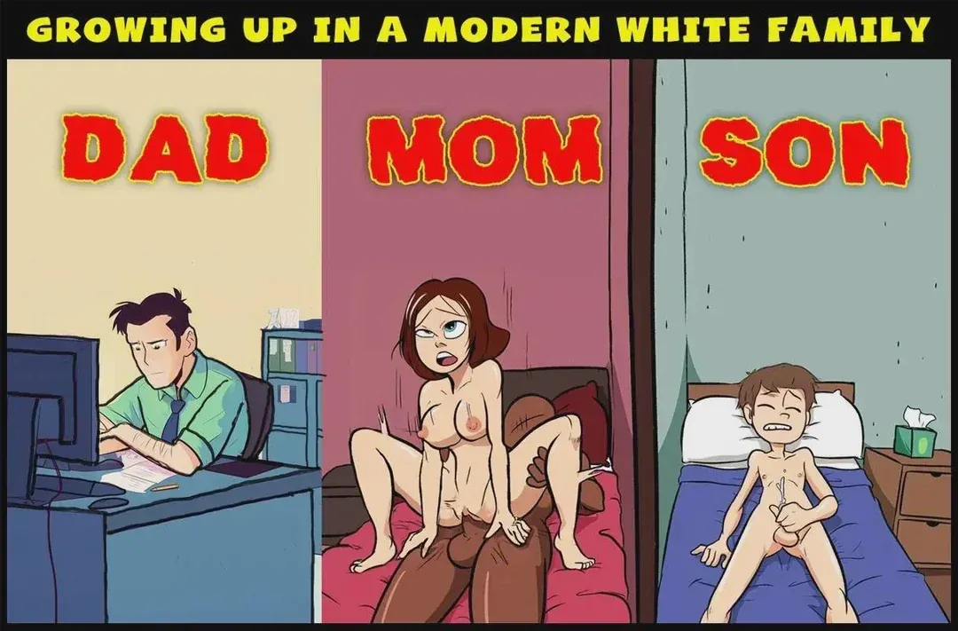 Average day in a white household - Overtime working dad, Cheating slut mom and a loser cuck son