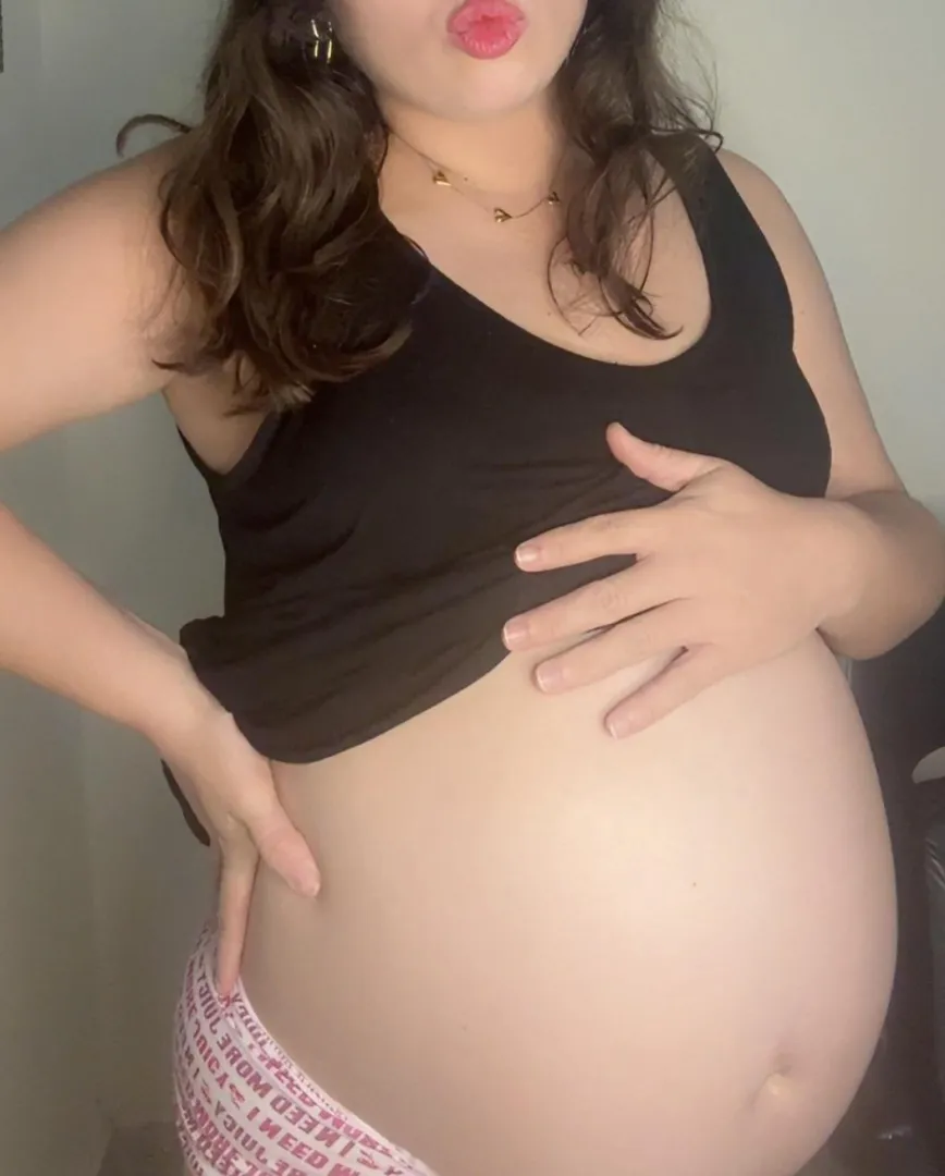 Giving off girl next door vibes! Rate my belly as a 1st time pregnancy! do you like them this round and big