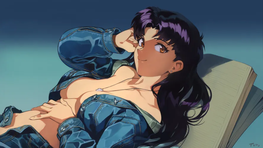 Misato Jeans [Neon Genesis Evangelion] (2560x1440)