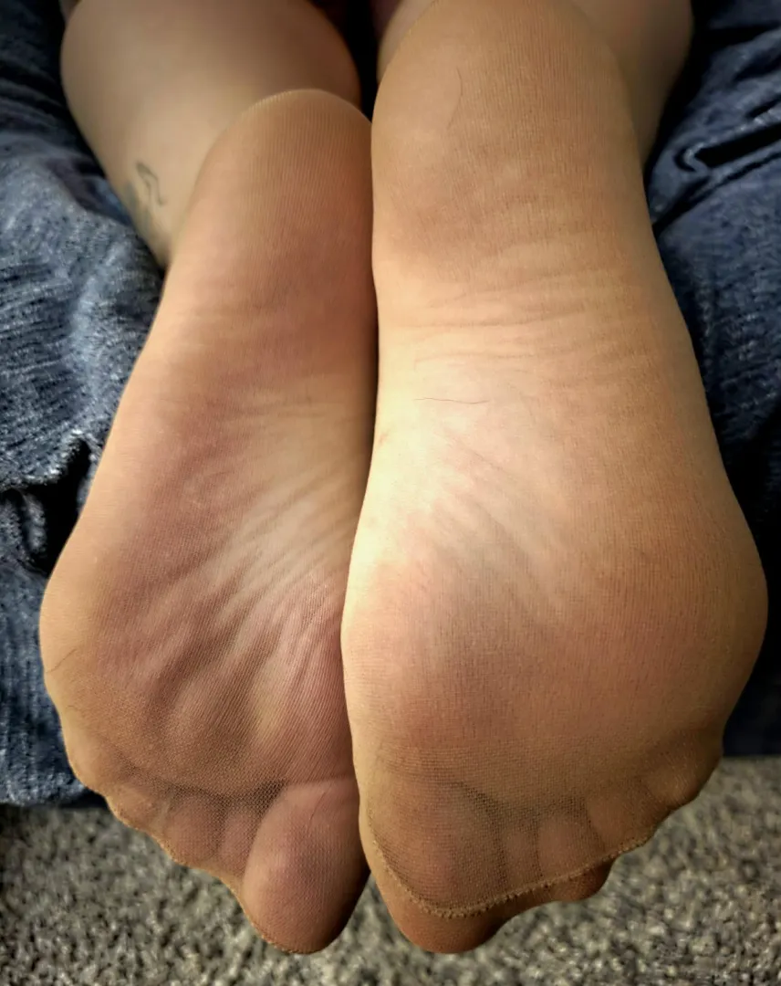Nude nylons for tonight’s Cozy session 