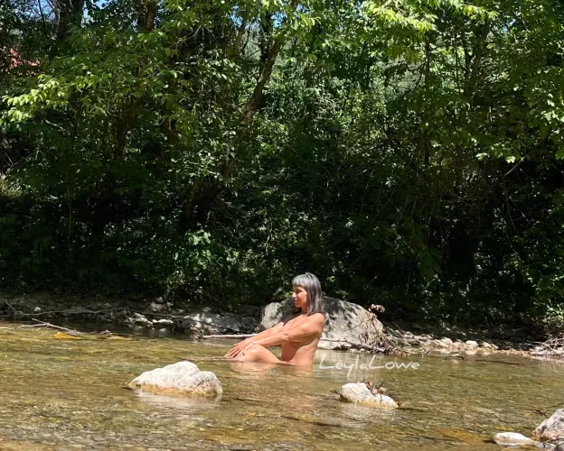 River refreshment in a hot day