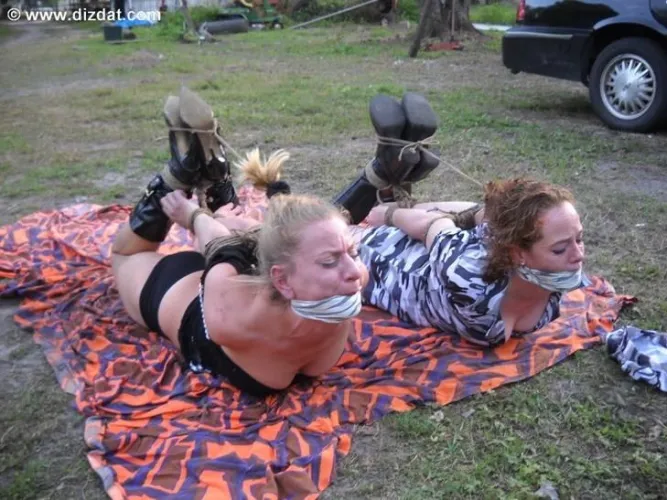 4th Troop's hog tie offering,   Den Mother Parker  and Den Mother Chiasson