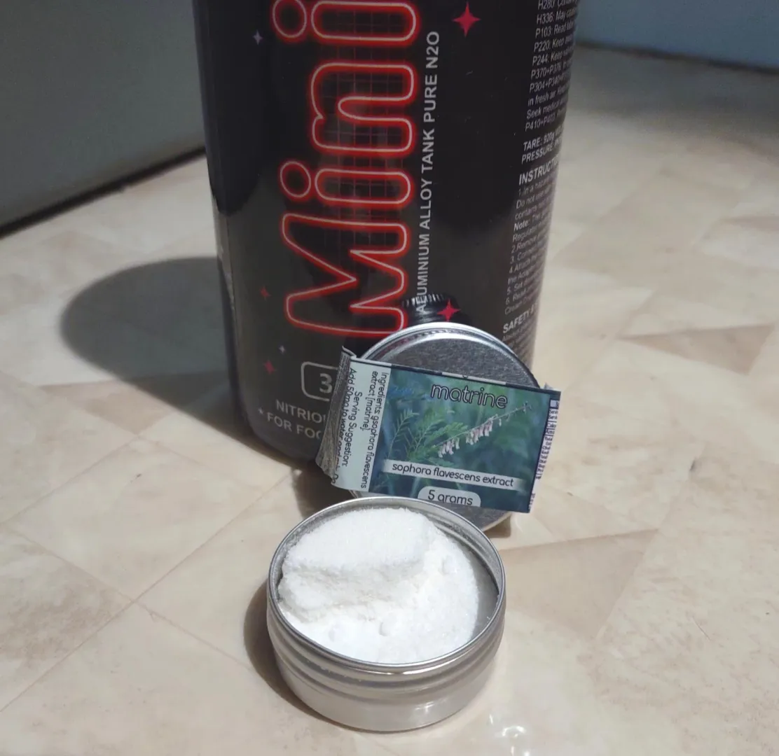 5g of matrine and a mini tank, going for a light disso mix tonight.