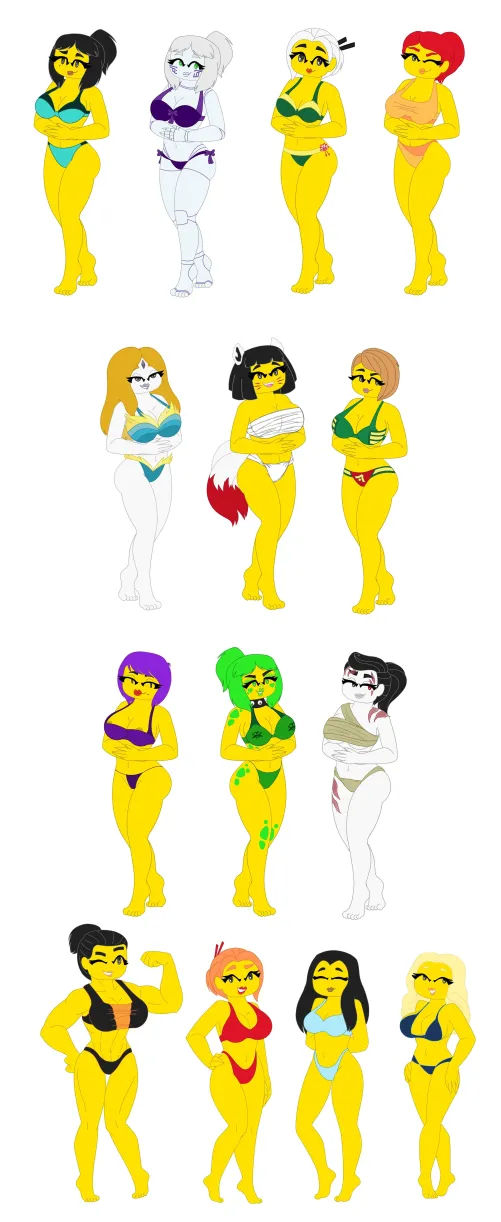 All the Ninjago girls in their underwear MADE BY DUCHESS_PIXAL