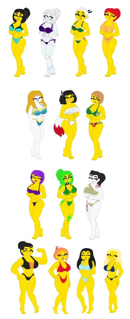 All the Ninjago girls in their underwear MADE BY DUCHESS_PIXAL