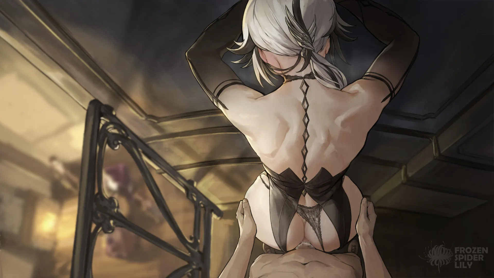 Arlechinno from behind (frozenspiderlily) [genshin impact]