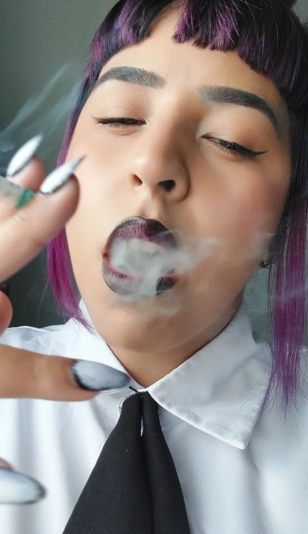 Blow me a kiss through the smoke.