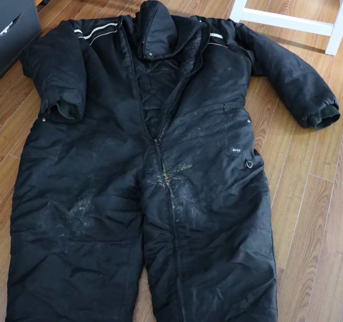 Cumstained old snowmobile suit.