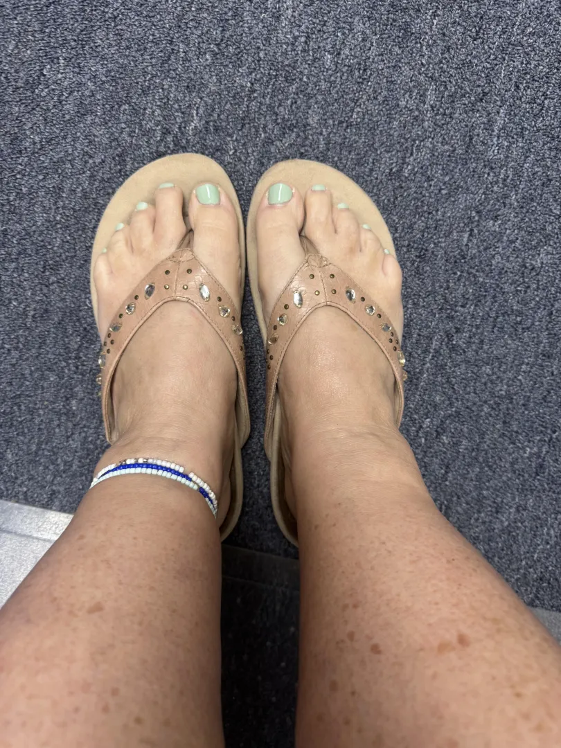 Finally warm enough to wear flip flops to work