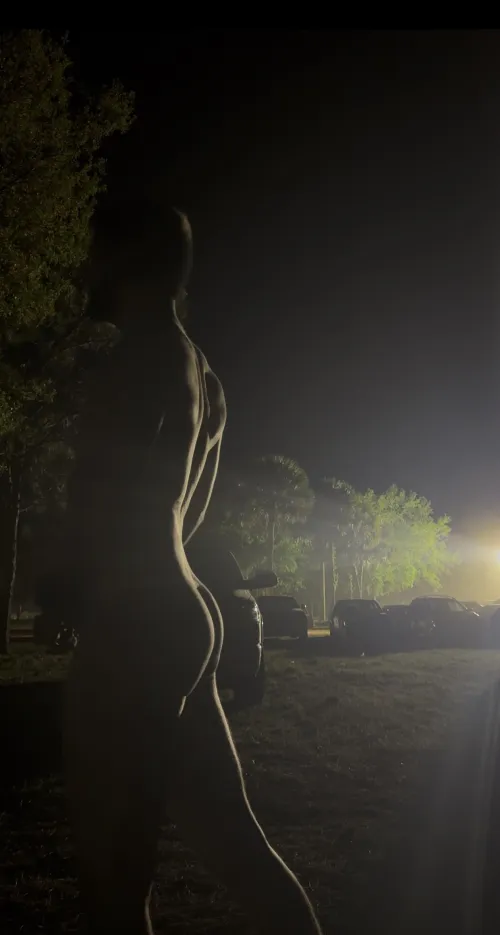 In the parking lot after a music festival