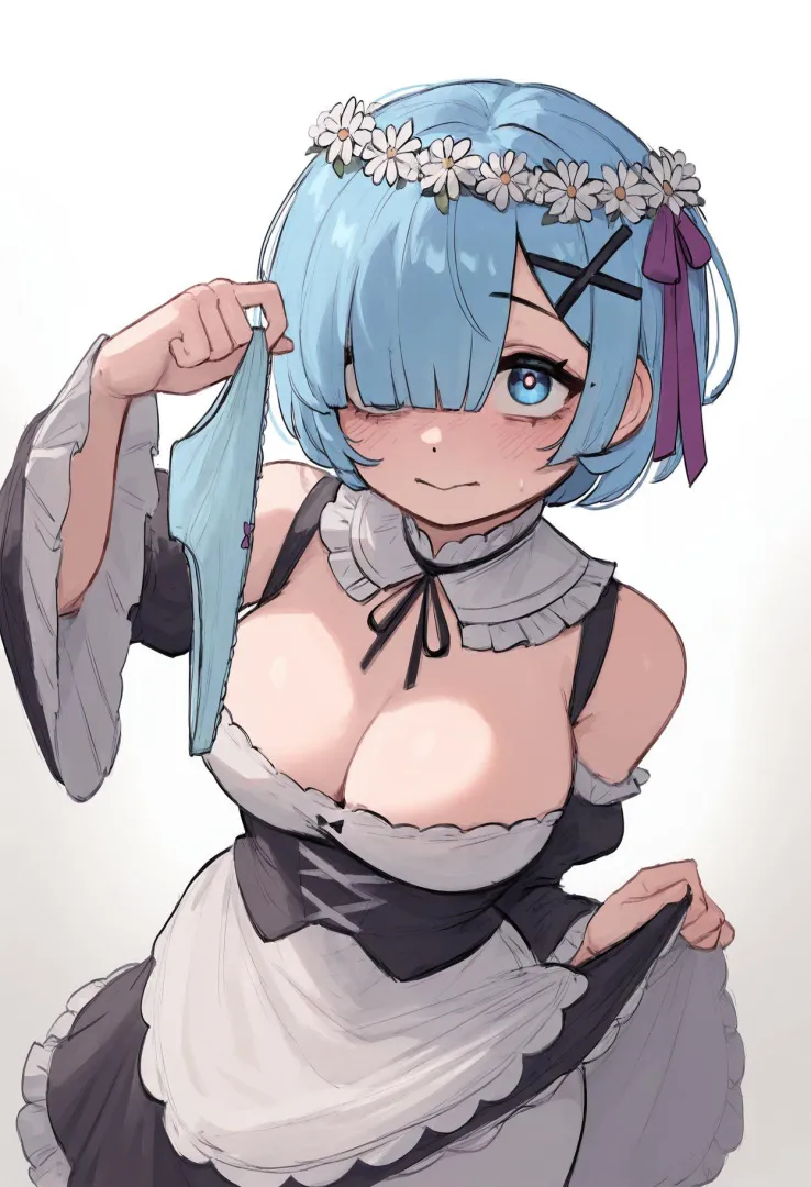 Rem taking off her panties (Inaki)