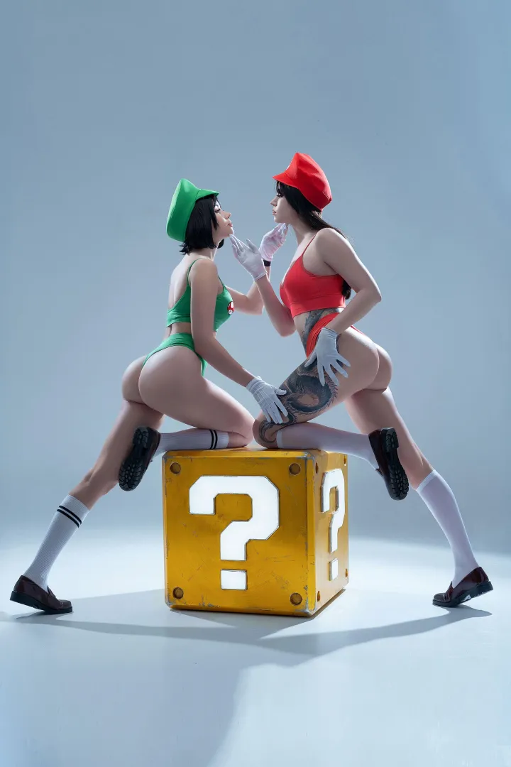 Sisiers Luigi and Mario from Mario by Anastasia Komori and Lisyan Fox