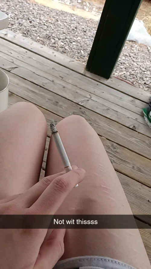 Thigh scars and a cigarette