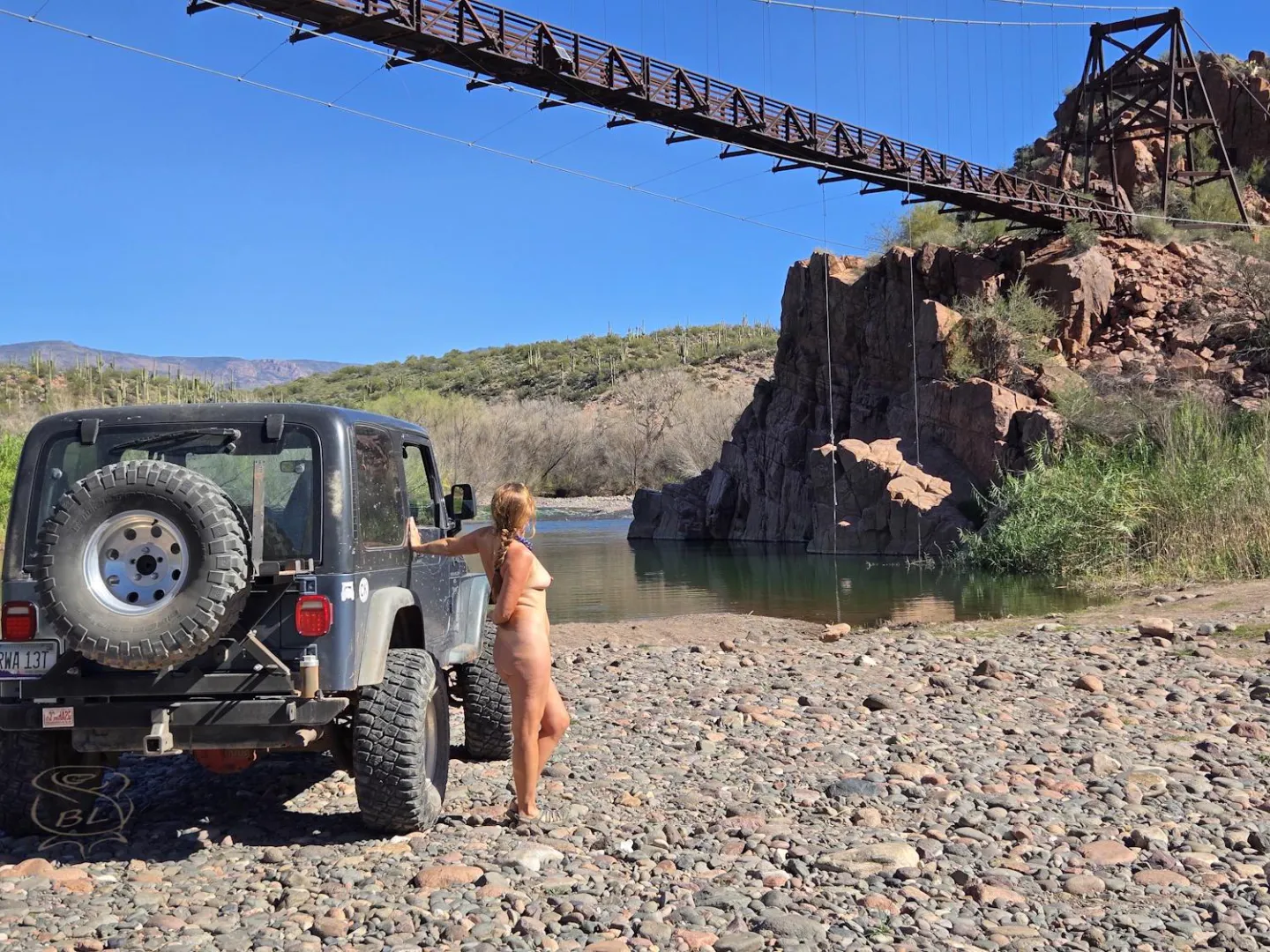 Tonto's Sheep Bridge from the east side of the Verde River